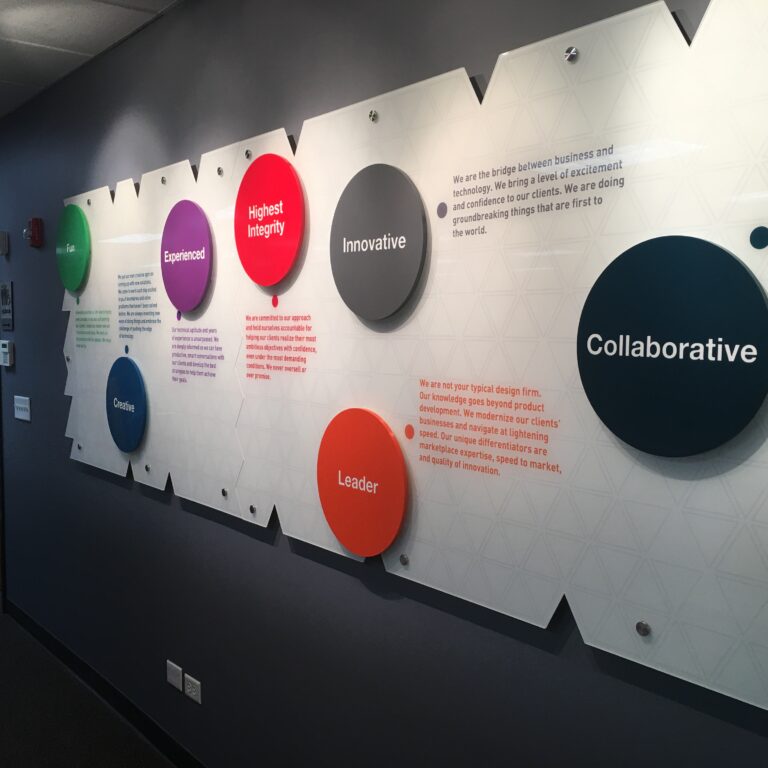 Core Values Wall Murals in Chicago created by Captivating Signs
