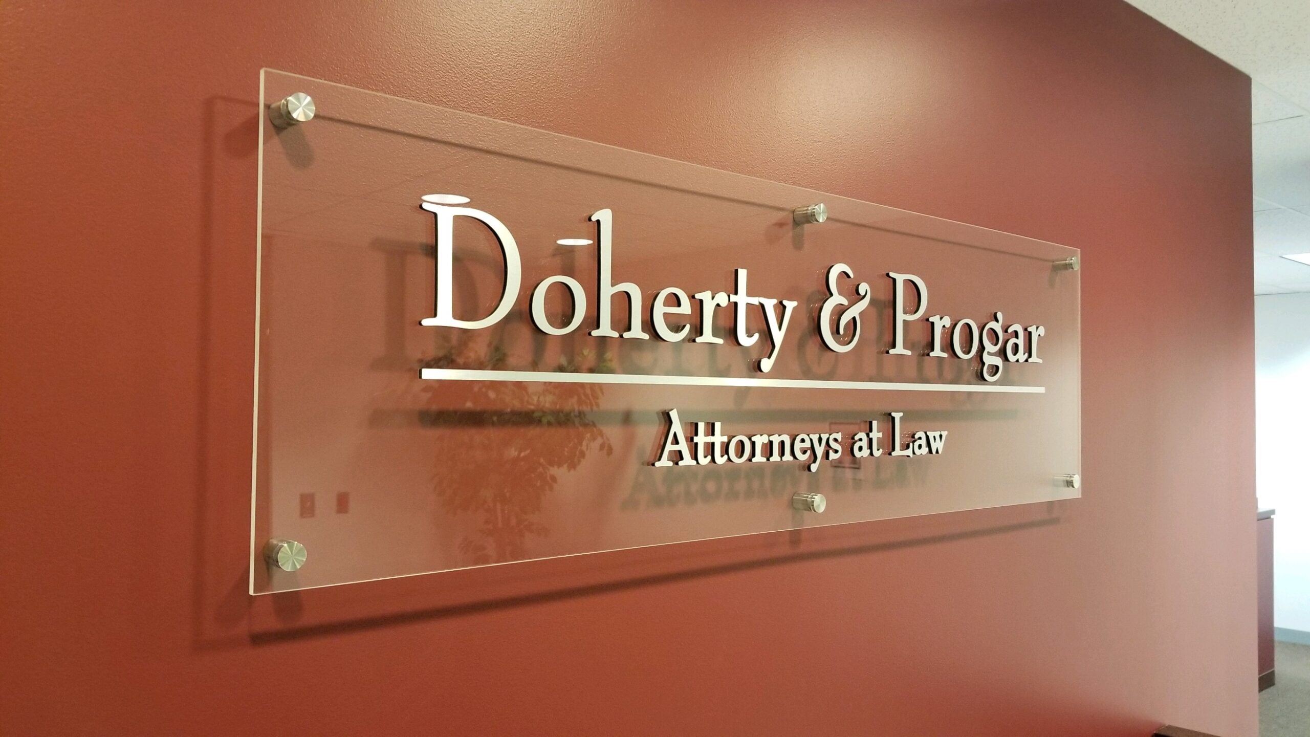 Doherty & Progar Custom Acrylic Letters for Indoor Signage