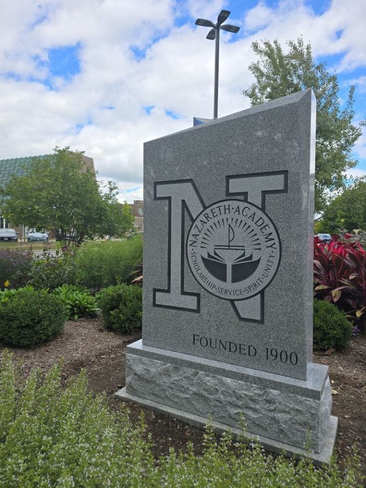 Stone monument sign Naperville