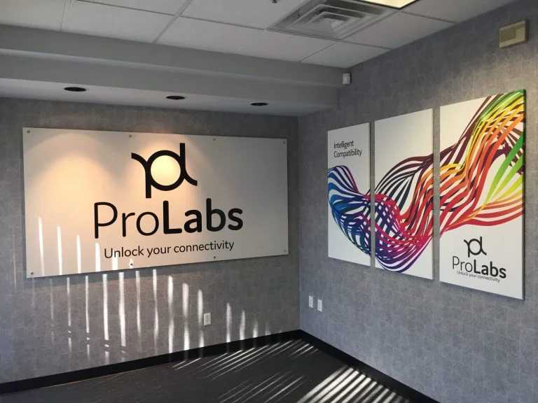 ProLabs Custom Lobby Signs in Chicago done by Captivating Signs