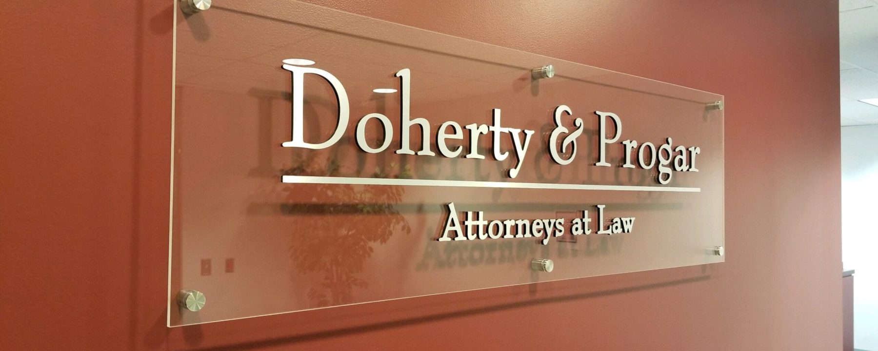 Doherty & Progar Custom Acrylic Letters for Indoor Signage