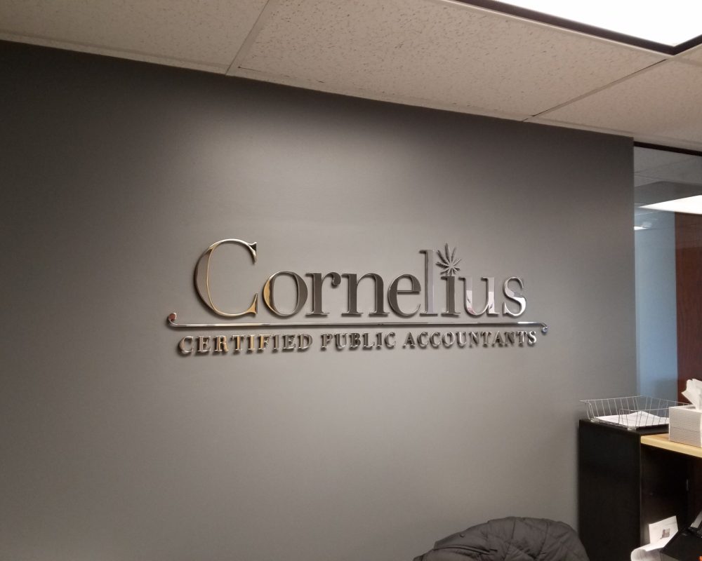 Cornelius Polished Stainless Steel Letters in Naperville